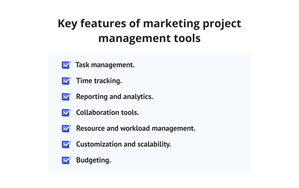 Key features of marketing project management tools