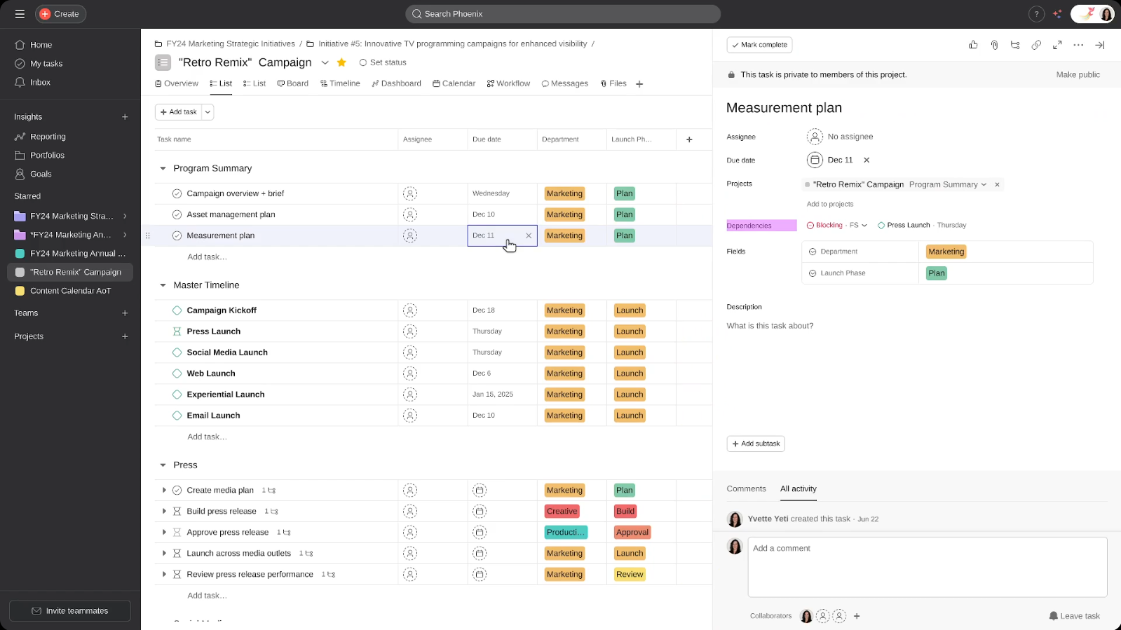 Asana's demo